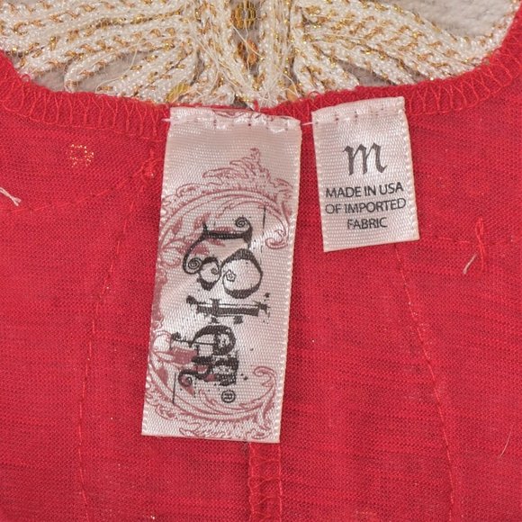 Y2k L8ter Butterfly Cold Shoulder V-Neck Top Blouse Fuchsia Pink Gold Sequin M - Picture 10 of 11